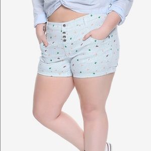 ponyo striped high rise shorts